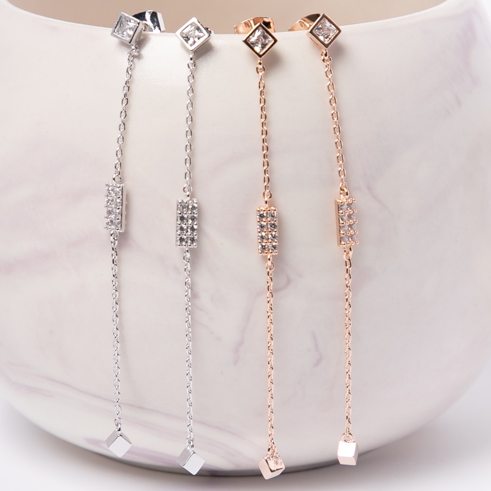 Linear drop earrings